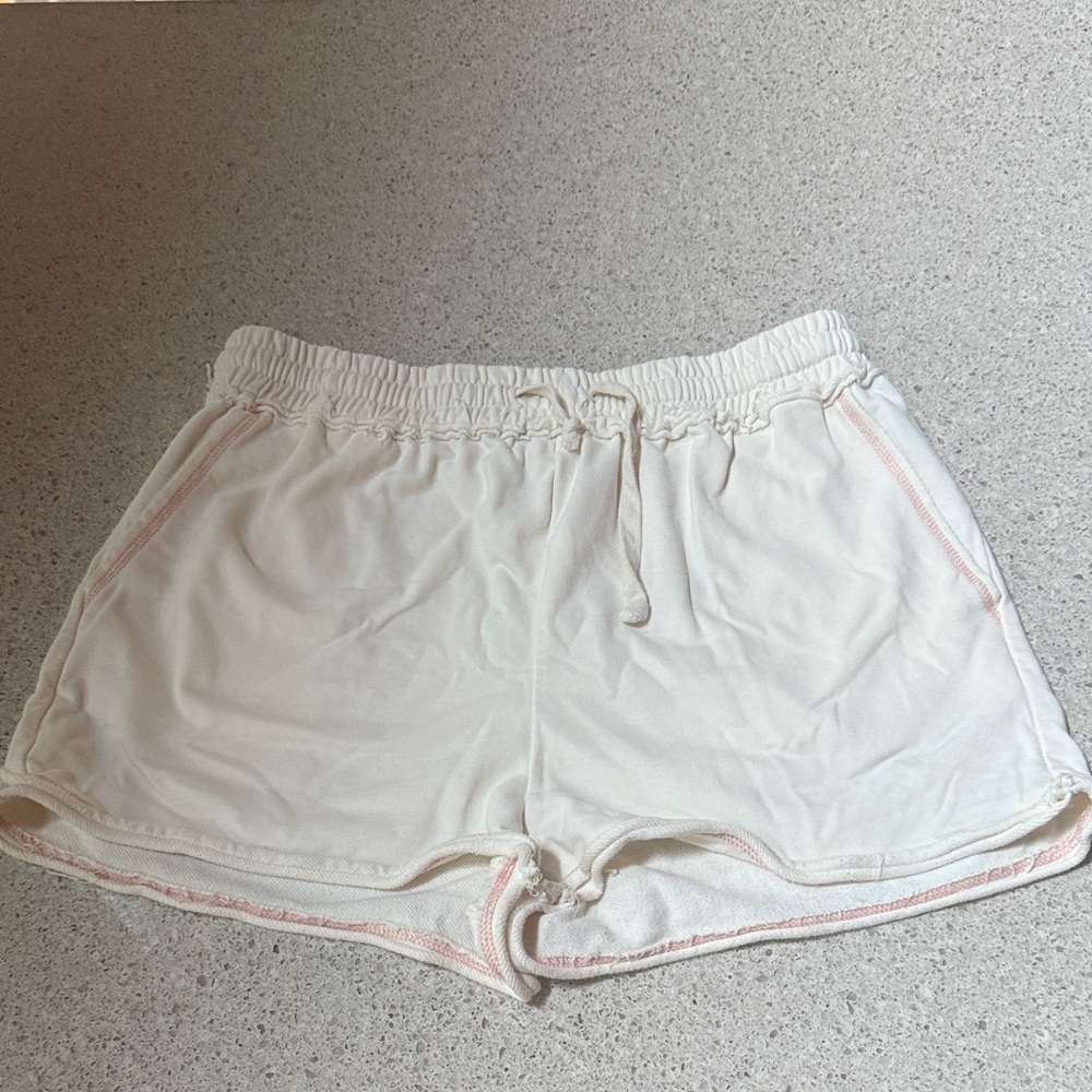 Hem & Thread Off-White Athletic Shorts